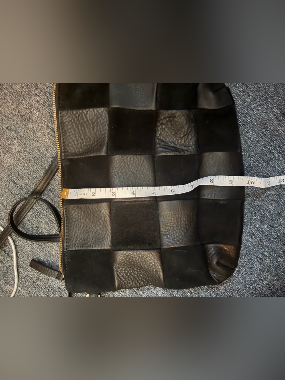 Handmade Black Patchwork Crossbody Bag - Picture 2 of 5